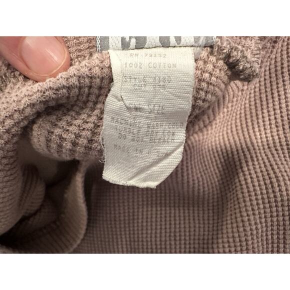 Fitigues 100% Cotton Tan Waffle Knit Crewneck Top One Size Vintage VTG - Picture 8 of 8